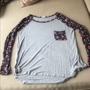 floral baseball tee